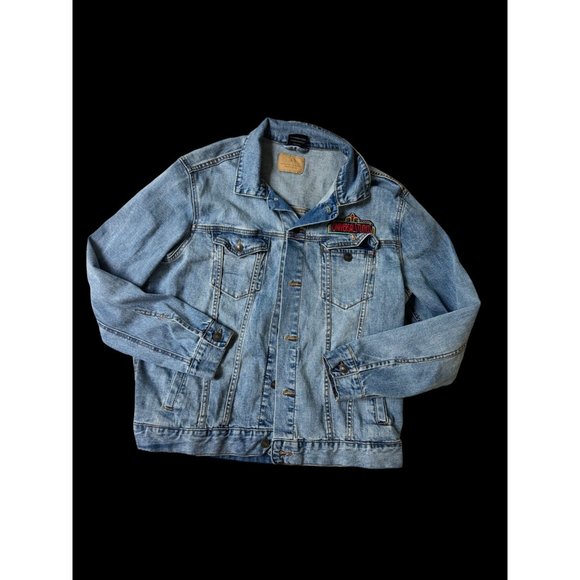 Universal Studios Florida Retro Marquee Logo Denim Jean Jacket L - Picture 1 of 9